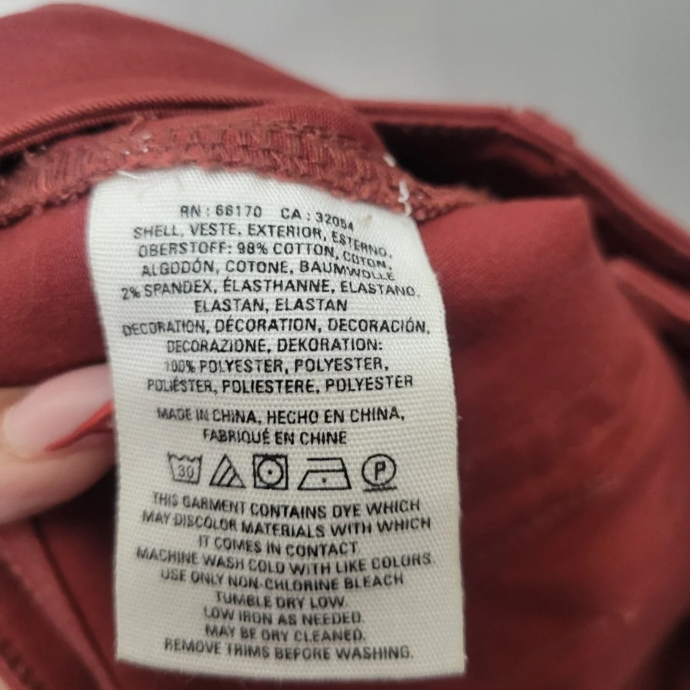 ANTHROPOLOGIE Pants 26 Jefferson Slim Utility Unique Rust Color - Picture 7 of 8